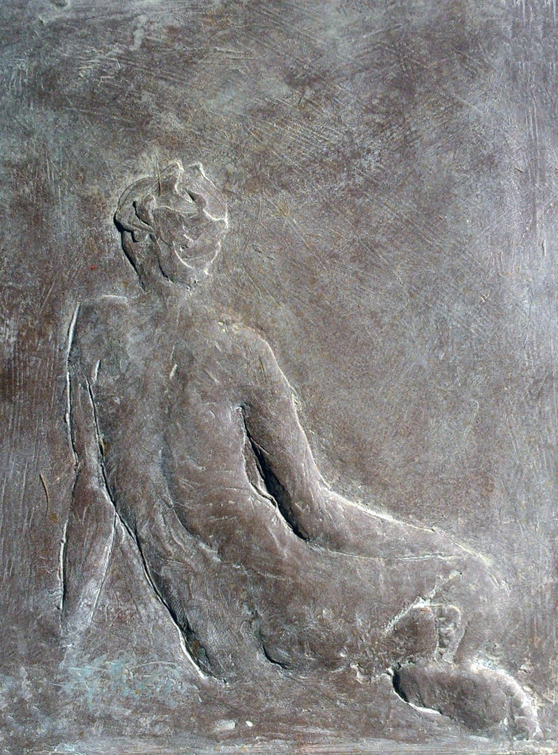 Bajorrelieve “Sentada en el suelo” – 1983 - Resina de poliéster